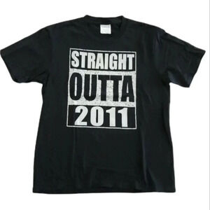 Port & Company Youth Shirt Small Straight Outta 2011 Black Graphic Short Sleeve